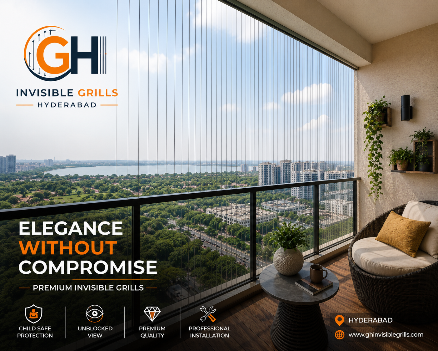 GH Invisible Grill Installation in Hyderabad